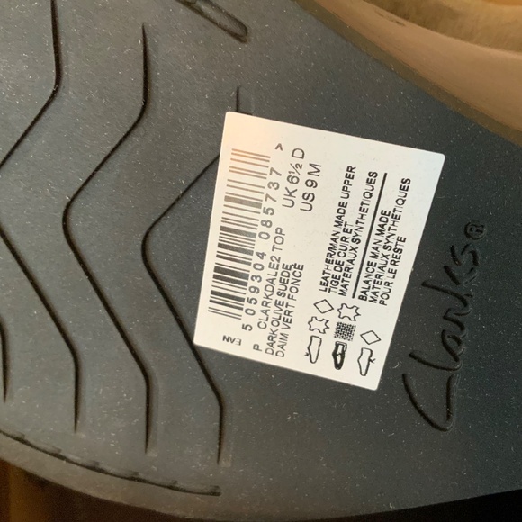 Clarks Women's Clarkdale 2 Top Olive Suede Wedged Bootie Chelsea Ankle Boots 9 - Picture 11 of 13